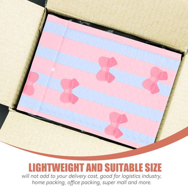 Pink Bow Adhesive Mailer Bags 10pcs 150x240mm Shockproof Bubble Padded Shipping Envelopes - Image 4