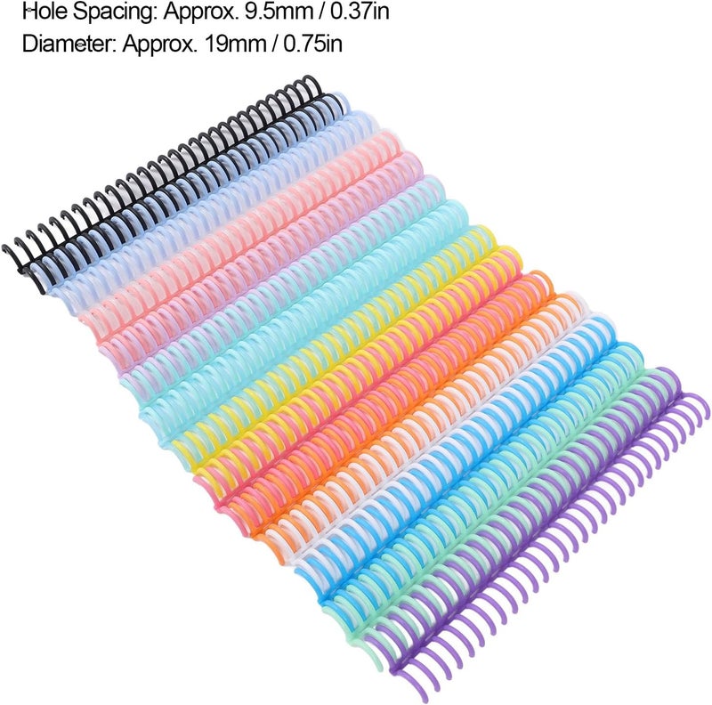 Hilitand 14Pcs 14 Colors Comb Binding Spines, PP Plastic Combs for Notebook Desk Calendar, for Teachers, Students - Image 2