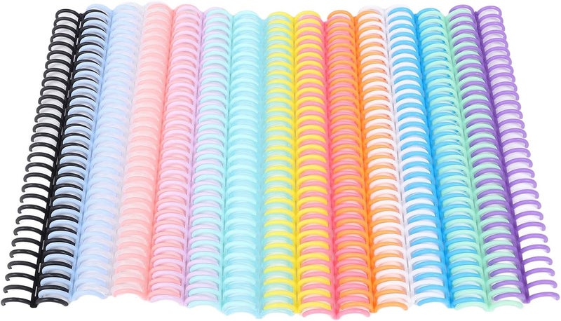 Hilitand 14Pcs 14 Colors Comb Binding Spines, PP Plastic Combs for Notebook Desk Calendar, for Teachers, Students - Image 1
