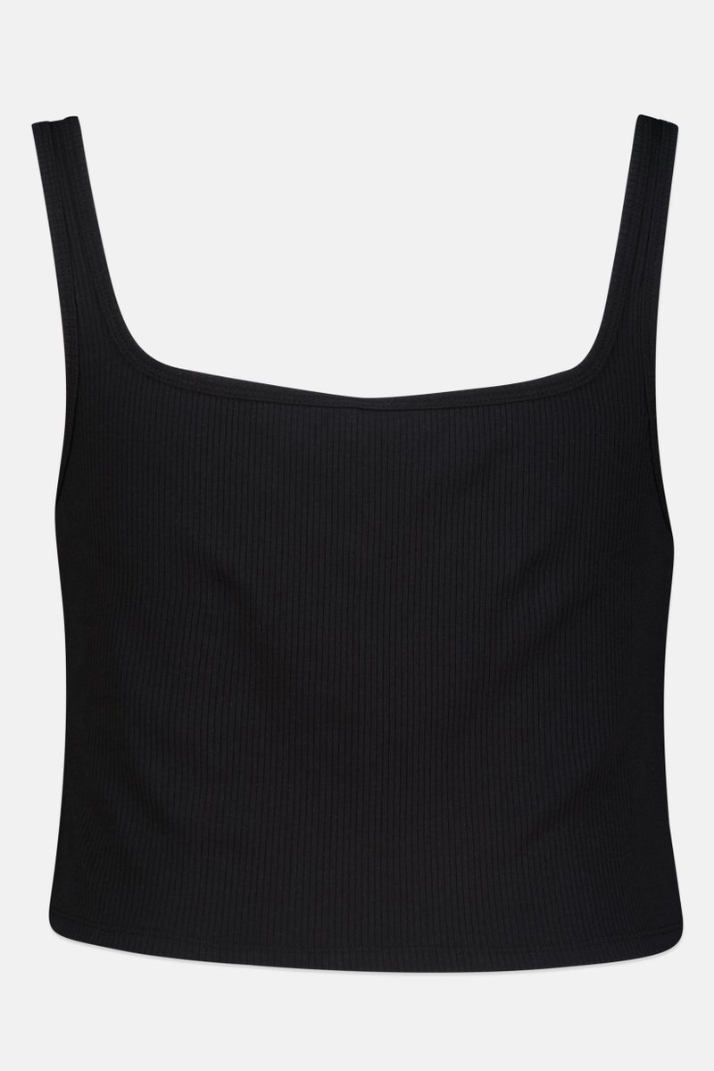 Aeropostale تي شيرت بلا أكمام بتصميم مربع العنق للنساء، أسود - Image 3