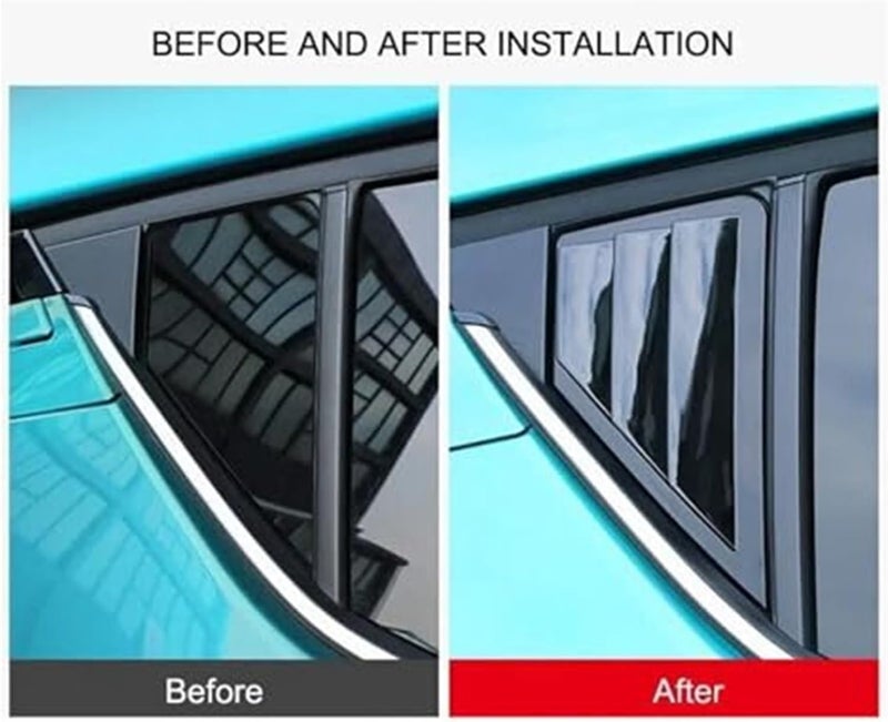 QASULER Car Rear Louver Window Cover Trim for Toyota C-HR - Image 5