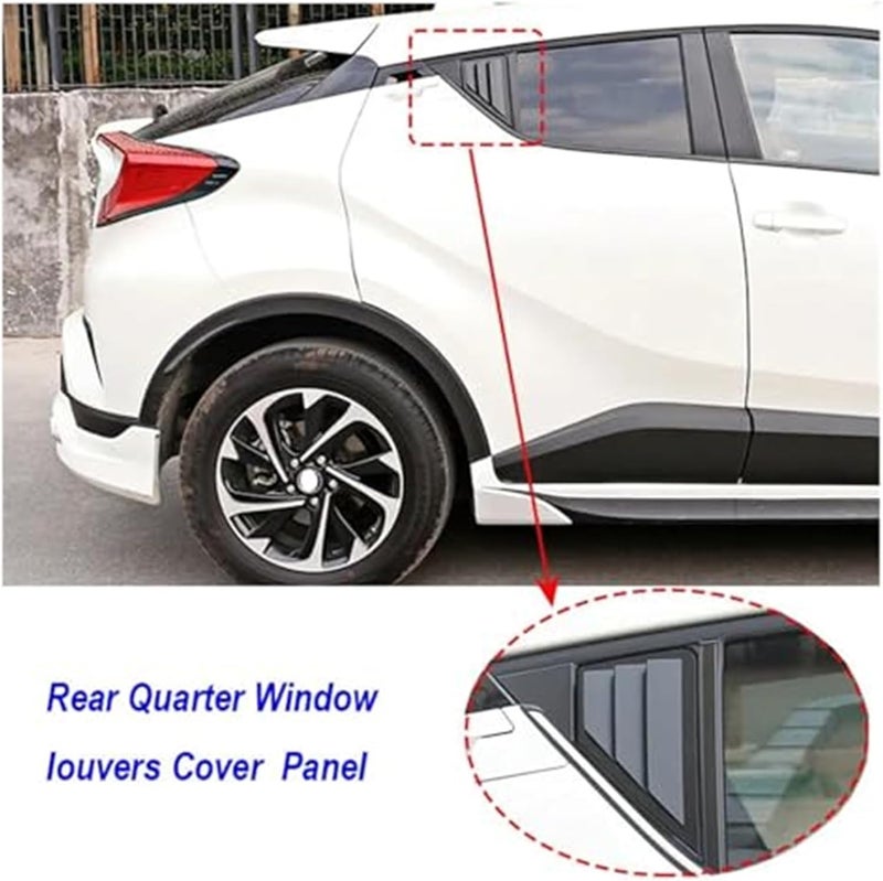 QASULER Car Rear Louver Window Cover Trim for Toyota C-HR - Image 4