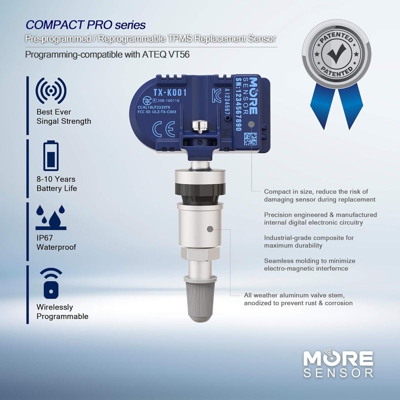 MOBILETRON MORESENSOR Compact PRO Series 315MHz TPMS Tire Pressure Sensor 4-Pack - Image 3