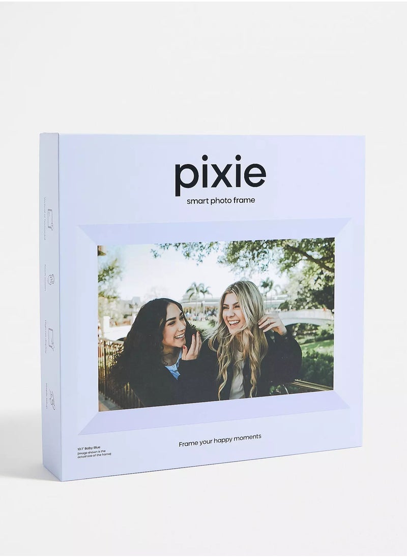 Pixie إطار صور رقمي ذكي | شاشة عرض فيديو وصورة متصلة بشبكة WiFi، دقة عالية كاملة، شاشة لمس مقاس 10.1 بوصة، مكبر صوت مدمج، منفذ Type-C ومنفذ Micro SD، هدية رائعة للعائلة والأصدقاء والآباء - أزرق  - Image 1