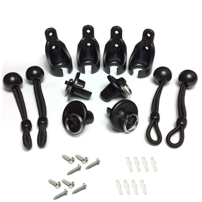 COOLAROO REPLACEMENT PARTS BUNGEE END CAP KIT BLACK FOR COOLAROO EXTERIOR CORDLESS ROLLER SHADES OUTDOOR BLINDS2 SET