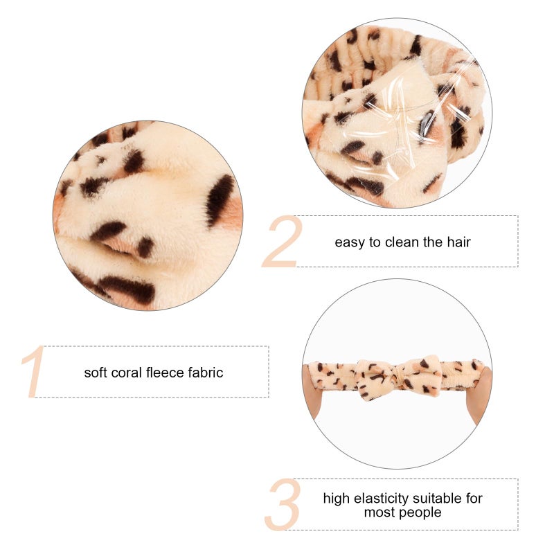 Semato Bachelorette Party Favor Set - Bride & Bridesmaid Spa Headbands (1 bride+ 7 leopard) - Image 2