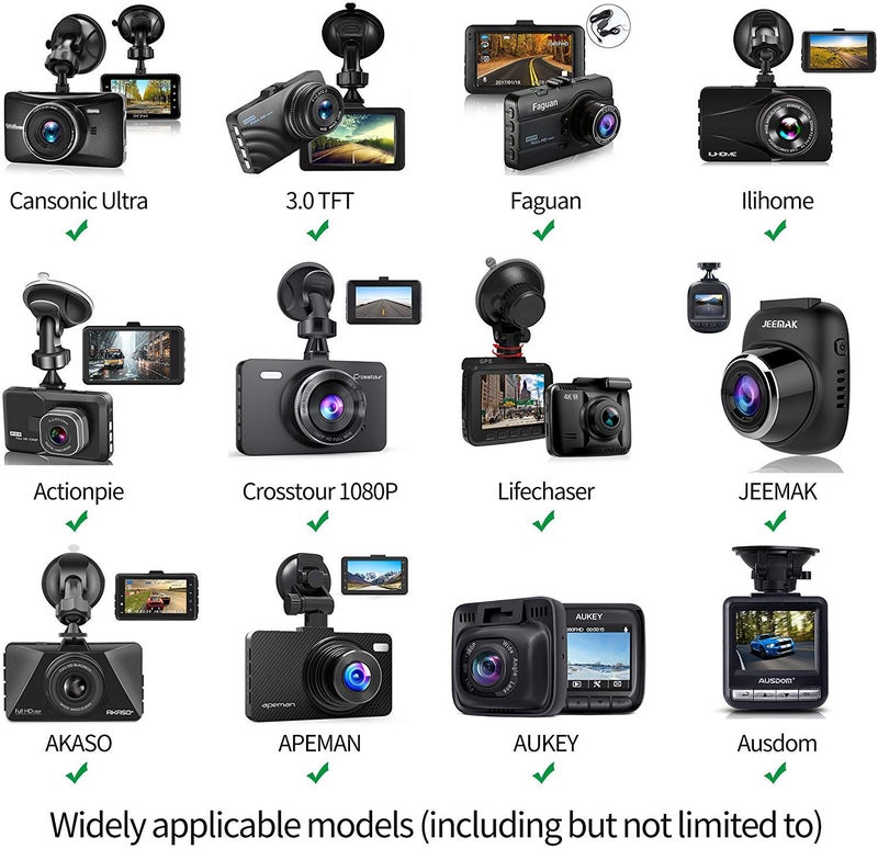 TiToeKi Dash Cam Suction Mount with 15+ Swivel Ball Adapters Compatible with Rexing V1, UGSHD, Falcon F170, KDLINKS, Vantrue, APEMAN, Z-Edge, Roav, Old Shark, YI, Peztio, UGSHD and Most Dash Cameras - Image 2
