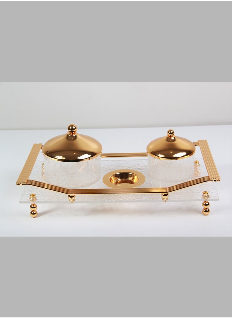 Generic - Dessert plate set with tray holder. - Image 1
