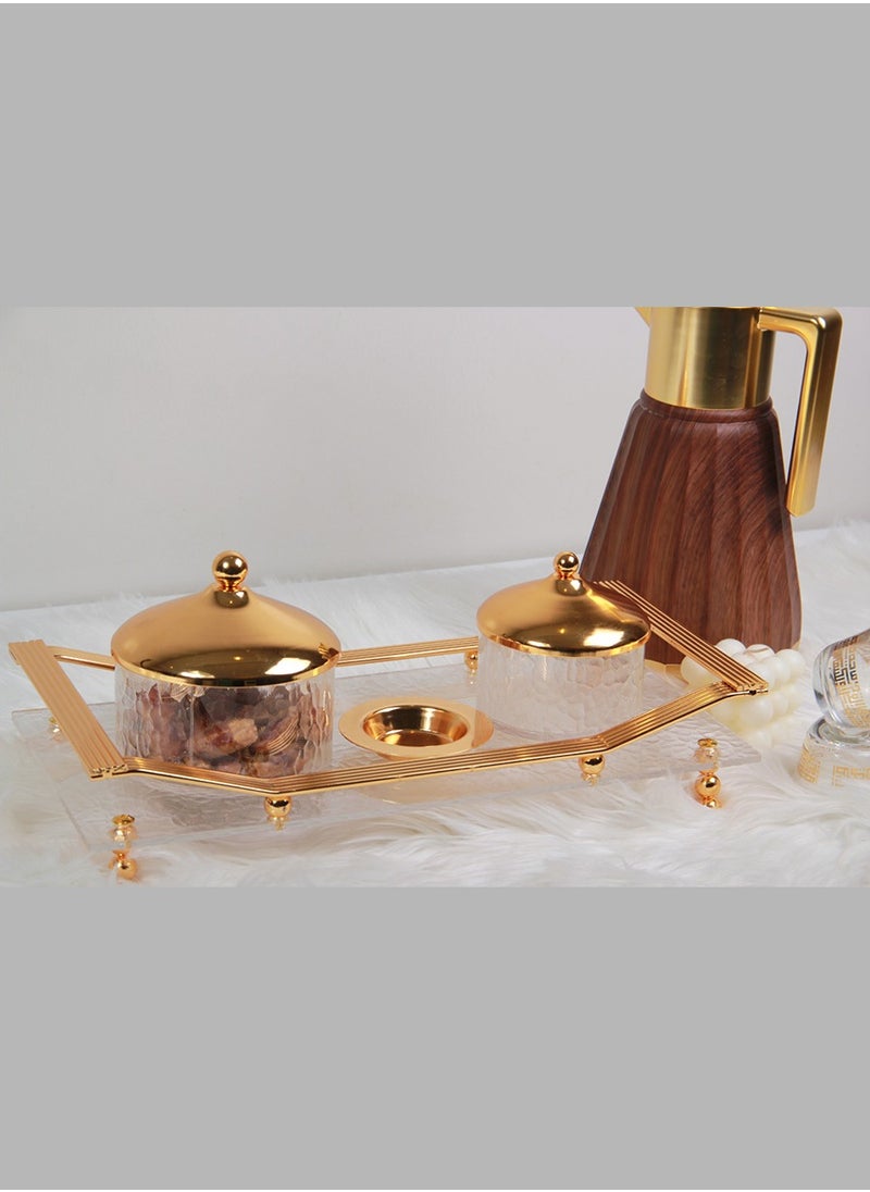Generic - Dessert plate set with tray holder. - Image 1