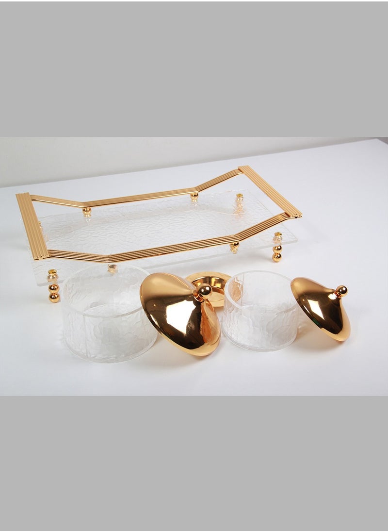 Generic - Dessert plate set with tray holder. - Image 1
