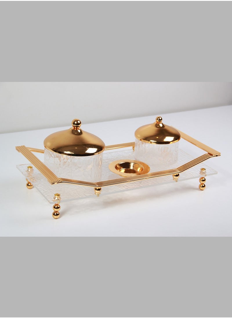 Generic - Dessert plate set with tray holder. - Image 1
