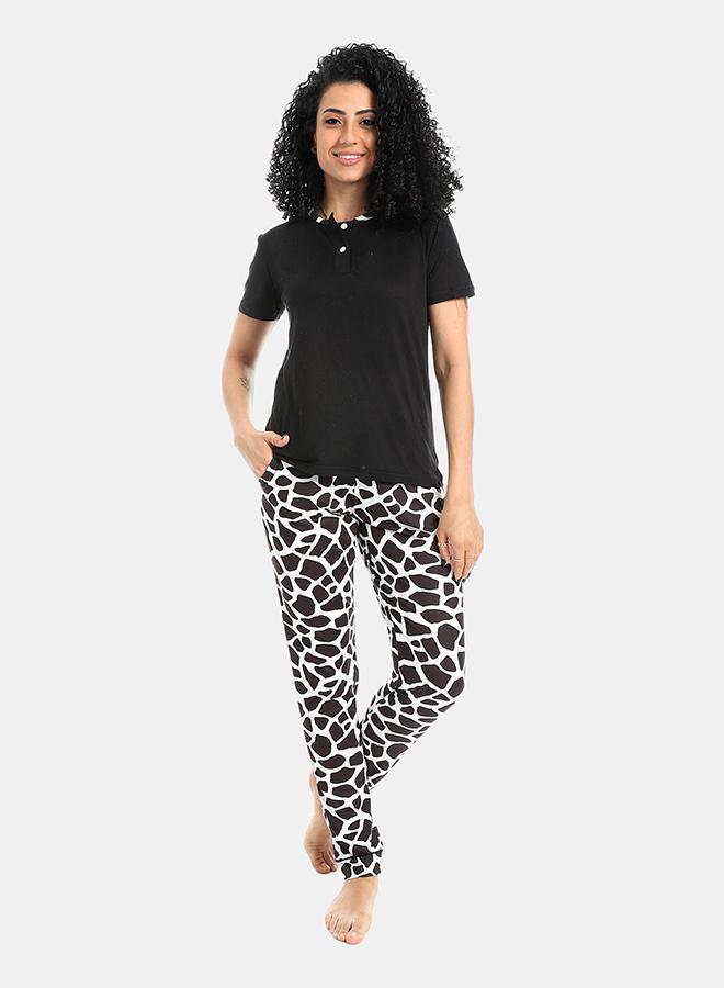 kady Self Pattern Short Sleeves Pajama Set - Image 1