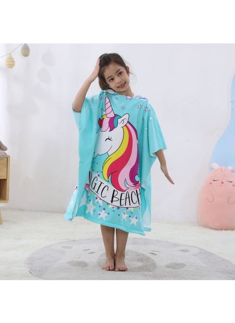 Super Soft Kids Bathrobe Toddler Bath Pool Beach Hooded Poncho Towel Wrap