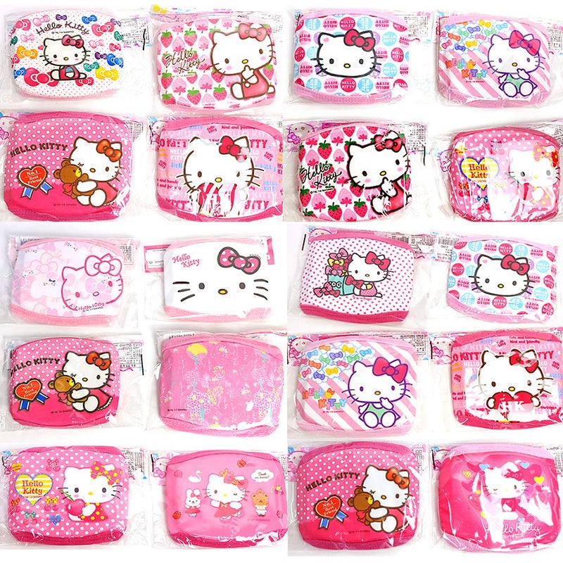 Hello Kitty قناع وجه قطن مضاد للغبار للأطفال من هالو كيتي شتاء عشوائي 1 قطعة