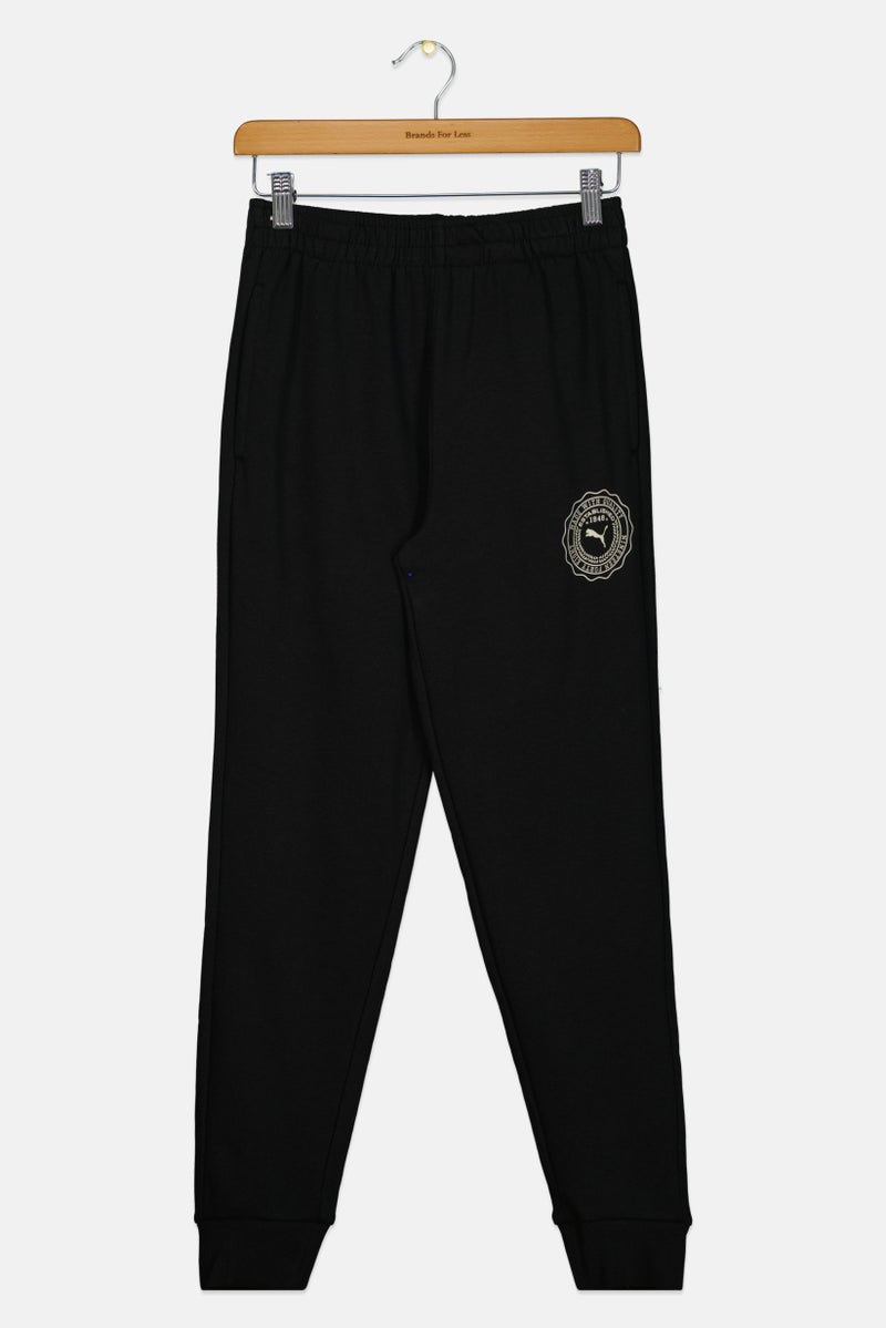 PUMA Kids Boy Brand Logo Outdoor Track Pants, Black - Image 1