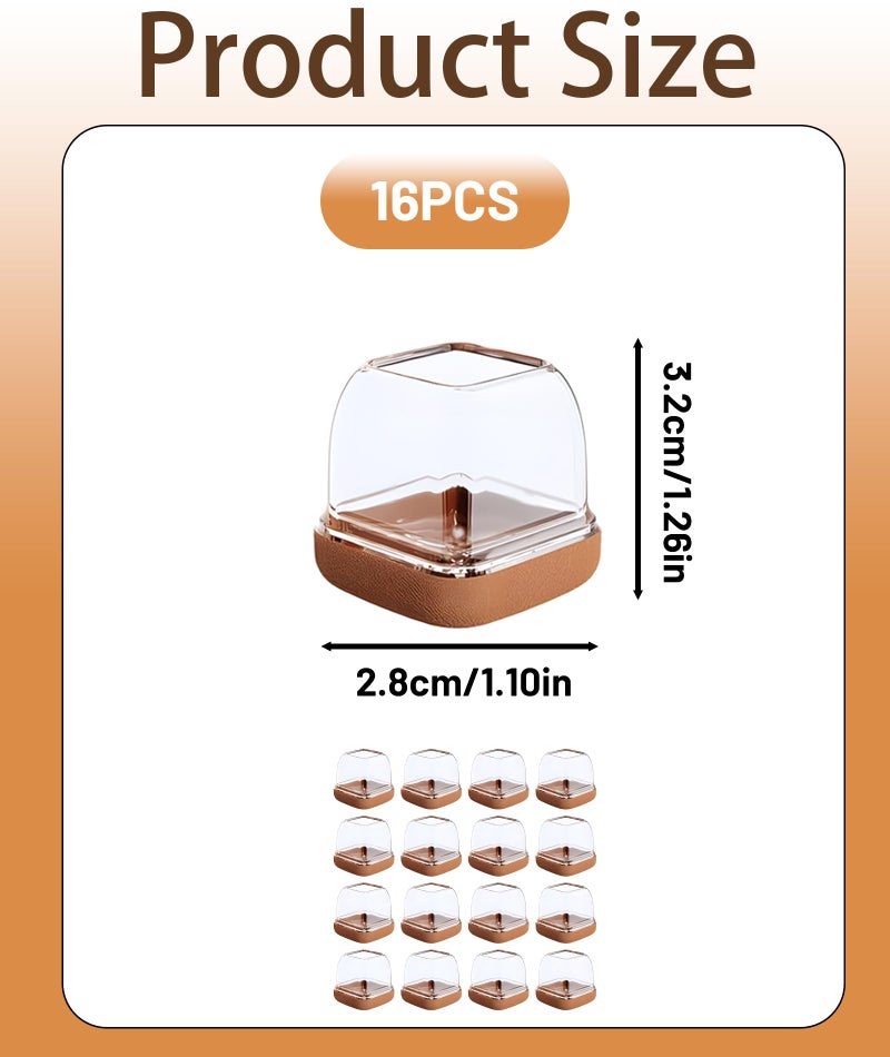 RupeeRise 16 Pcs Chair Leg Protector, Chair Leg Floor Protector Caps with Felt Pads, Furniture Leg Caps for Wooden Chair, Reduce Noise - Image 2