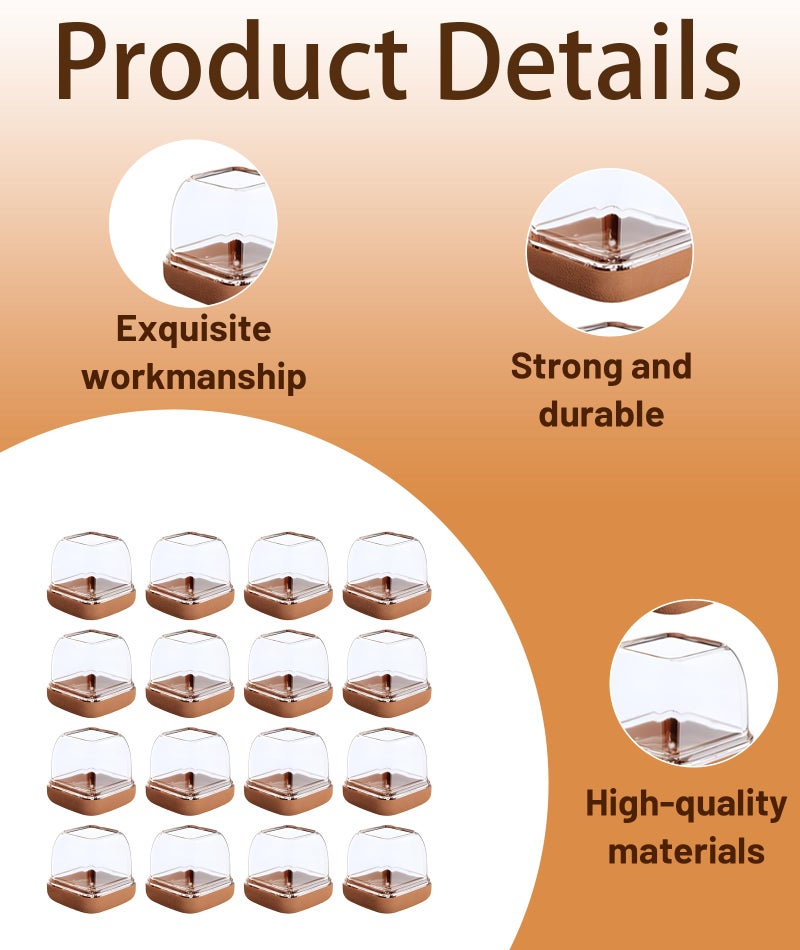 RupeeRise 16 Pcs Chair Leg Protector, Chair Leg Floor Protector Caps with Felt Pads, Furniture Leg Caps for Wooden Chair, Reduce Noise - Image 3