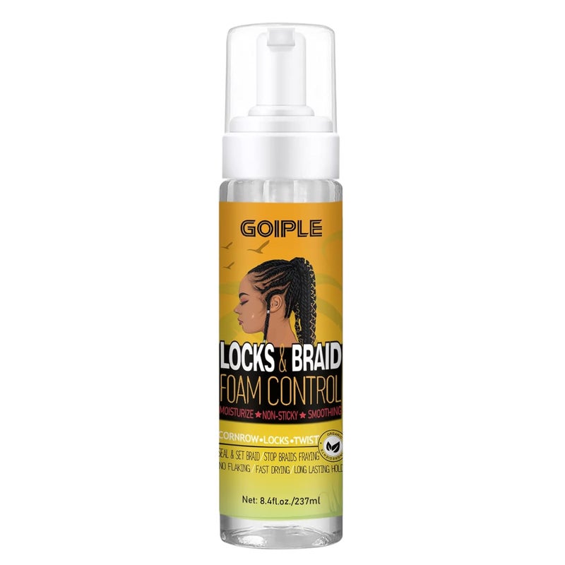 Braid Foam for Braids Twists Locs  No Flake Extra Hold  High Shine  Lightweight Mousse Moisturizes  Styles Hair  8fl oz