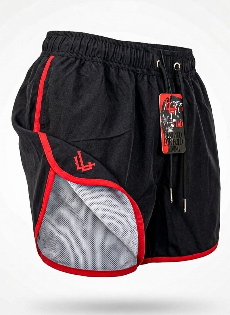 LOUKLAD DXB BEACH Water Resistant Swim Shorts Black - Image 3