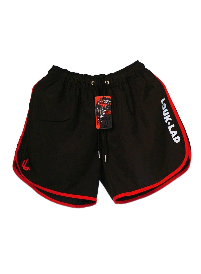 LOUKLAD DXB BEACH Water Resistant Swim Shorts Black - Image 5