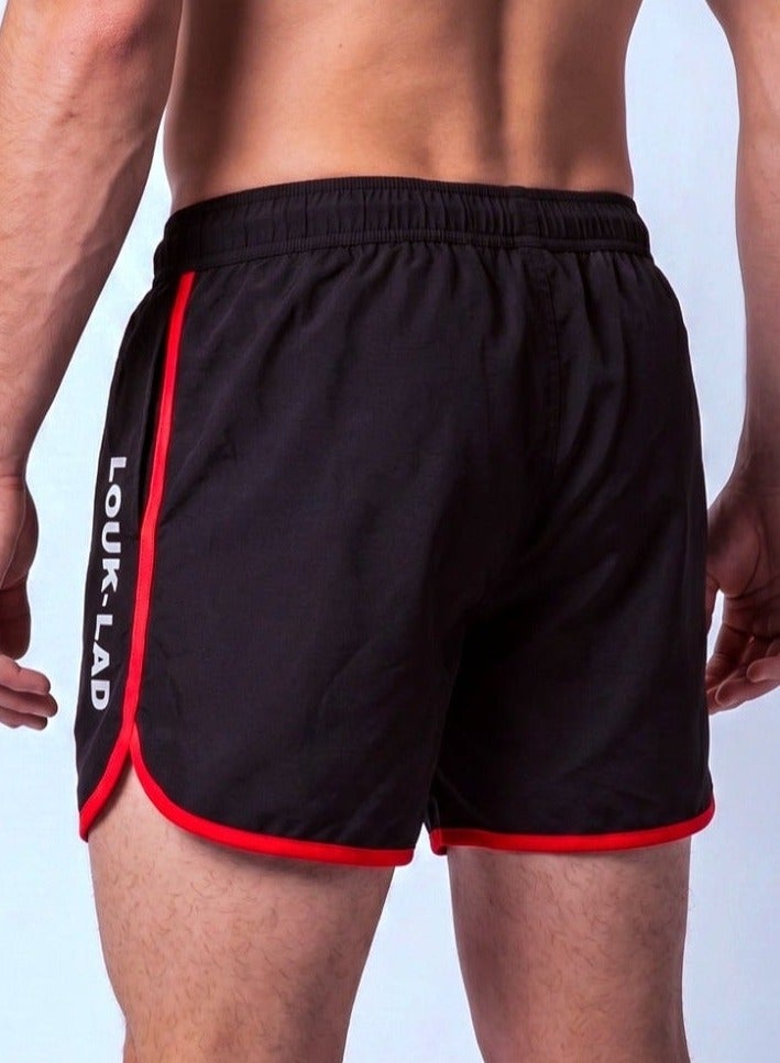 LOUKLAD DXB BEACH Water Resistant Swim Shorts Black - Image 2