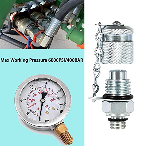 CASTNOO Hydraulic Pressure Test Coupling Kit Fits for Parker PD Series Coupler,Caterpillar Case John Deere Excavator Construction Machinery-Working Pressure 6000PSI/400BAR - Image 5
