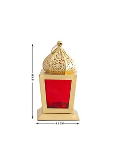 Blue Well Overseas Blue Well Overseas Decorative Square Hanging LanternLamp with tLight CandlePack of 1 Red laltern_02  - Image 2