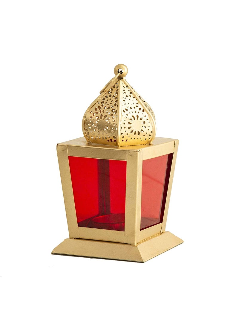 Blue Well Overseas - Blue Well Overseas Decorative Square Hanging LanternLamp with tLight CandlePack of 1 Red laltern_02 - Image 1