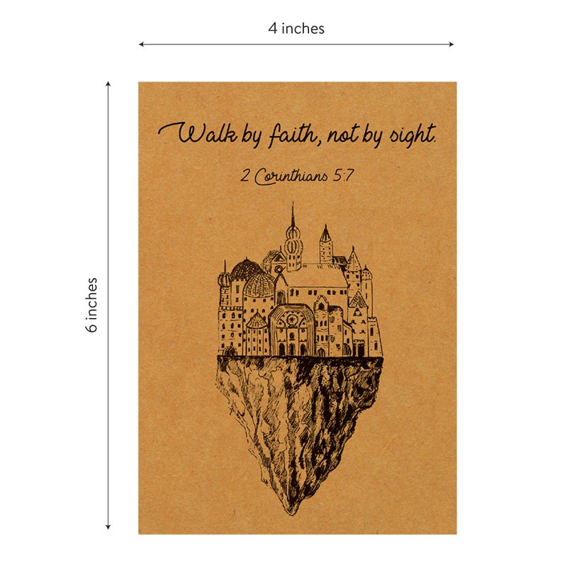 DIVERSEBEE 18 Kraft Inspirational Christian Greeting Cards with Envelopes (6 Unique Designs), Bulk Motivational Bible Verse Quotes, Encouragement Scripture Note Cards Assortment - 4x6 Inches - Image 3
