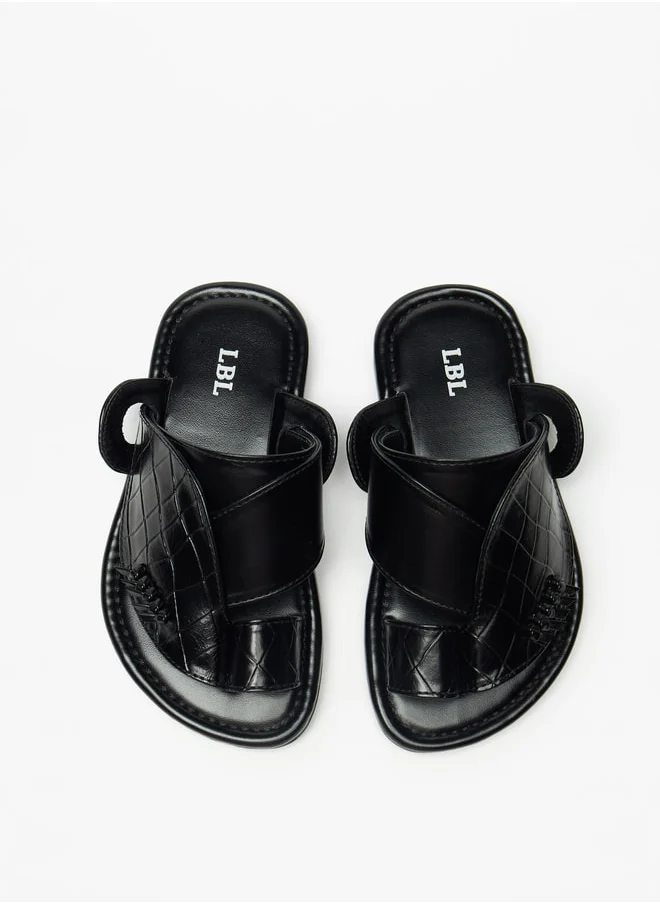 LBL by Shoexpress Boys Textured Slip-On Arabic Sandals with Toe Loop Closure