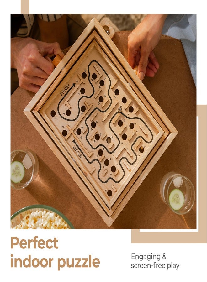 Lifelong Labyrinth Wooden Maze Puzzle Game for Kids and Adults | Skill Toy for Focus and Patience | Hand-Eye Coordination Game | Compact Travel Board | Brain Development Gift for Ages 6+ - Image 2