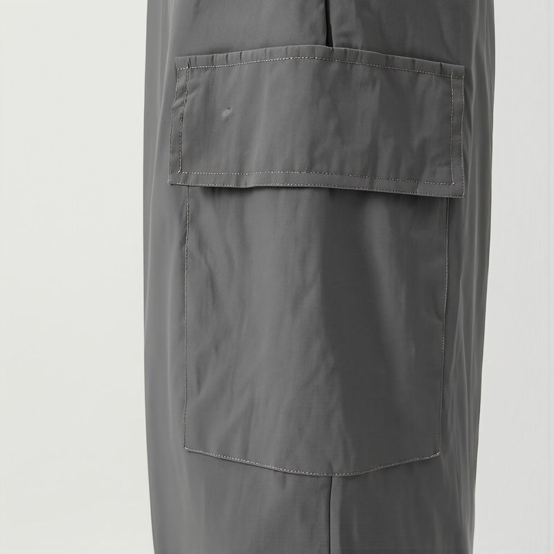Womens Quick Dry Cargo Pants Loose Wide Leg Drawstring Casual Summer Gray - Image 5
