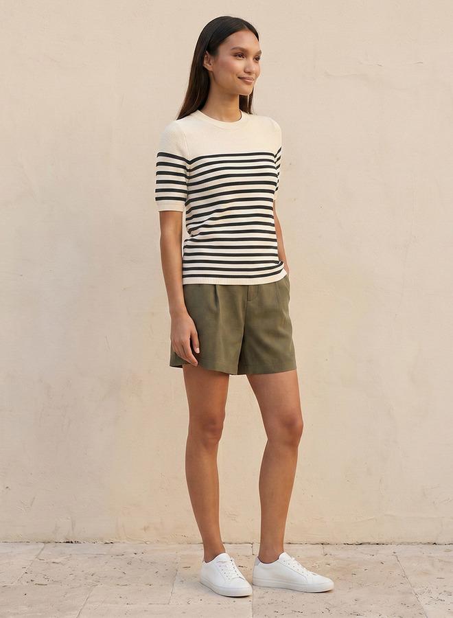 Splash FAV Basic Ottoman Striped Crew Neck Sweater - Image 3