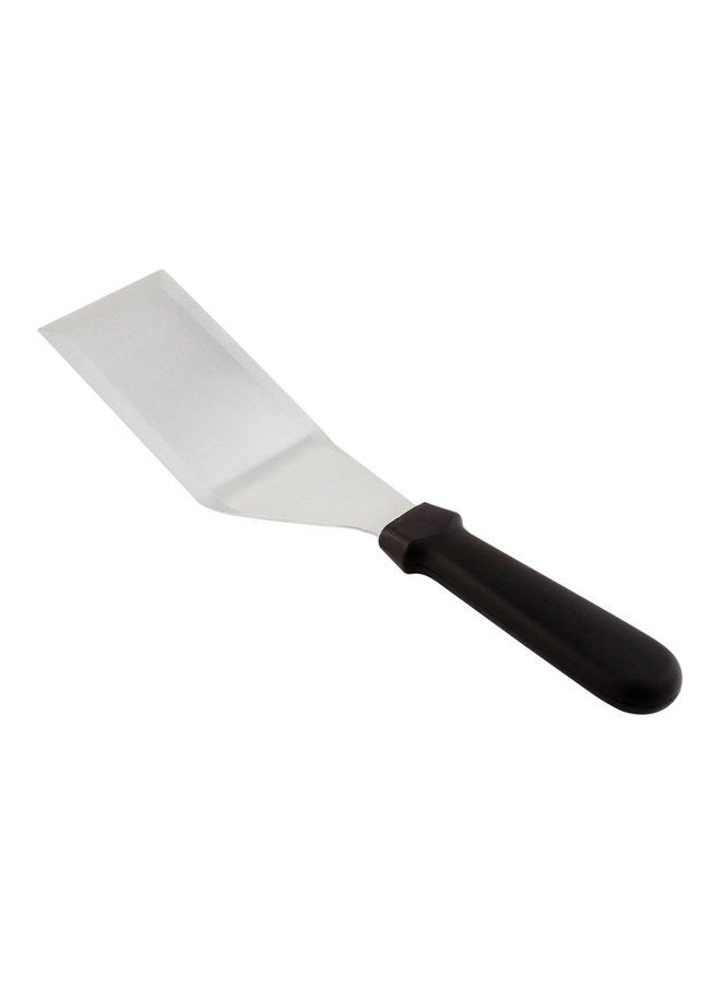 pranovo 11.8 Inch x 2.9 Inch Flat Top Spatula, 1 Dishwashable Hamburger Spatula - Plastic Handle, Corrosion-Resistant, Black Stainless Steel Grill Turner, For Chopping, Flipping Or Scraping - Image 2