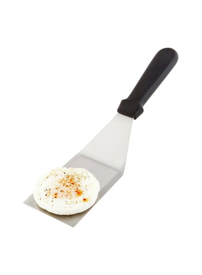 pranovo 11.8 Inch x 2.9 Inch Flat Top Spatula, 1 Dishwashable Hamburger Spatula - Plastic Handle, Corrosion-Resistant, Black Stainless Steel Grill Turner, For Chopping, Flipping Or Scraping - Image 1