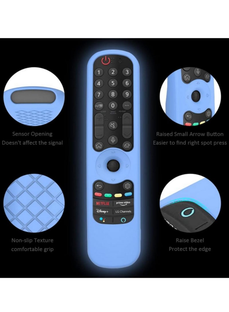 1pcs AN-MR21GA Silicone Case For LG AN-MR21GC AN-MR21N Magic Remote Control Protective Soft Cover Shockproof For LG OLED TV Remote Blue - Image 5