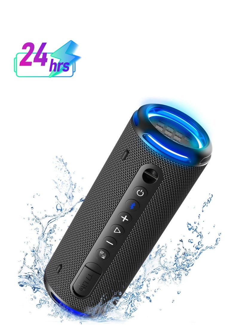 Tronsmart Tronsmart T7 Lite 24W Portable Outdoor Speaker, 24W Stereo Sound with Deep Bass, Bluetooth 5.3, IPX7 Waterproof, 24 Hours of Playtime, Custom EQ via App, Ultra Portable for carry - Black  - Image 1