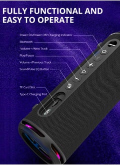Tronsmart Tronsmart T7 Lite 24W Portable Outdoor Speaker, 24W Stereo Sound with Deep Bass, Bluetooth 5.3, IPX7 Waterproof, 24 Hours of Playtime, Custom EQ via App, Ultra Portable for carry - Black  - Image 3