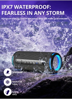 Tronsmart Tronsmart T7 Lite 24W Portable Outdoor Speaker, 24W Stereo Sound with Deep Bass, Bluetooth 5.3, IPX7 Waterproof, 24 Hours of Playtime, Custom EQ via App, Ultra Portable for carry - Black  - Image 5