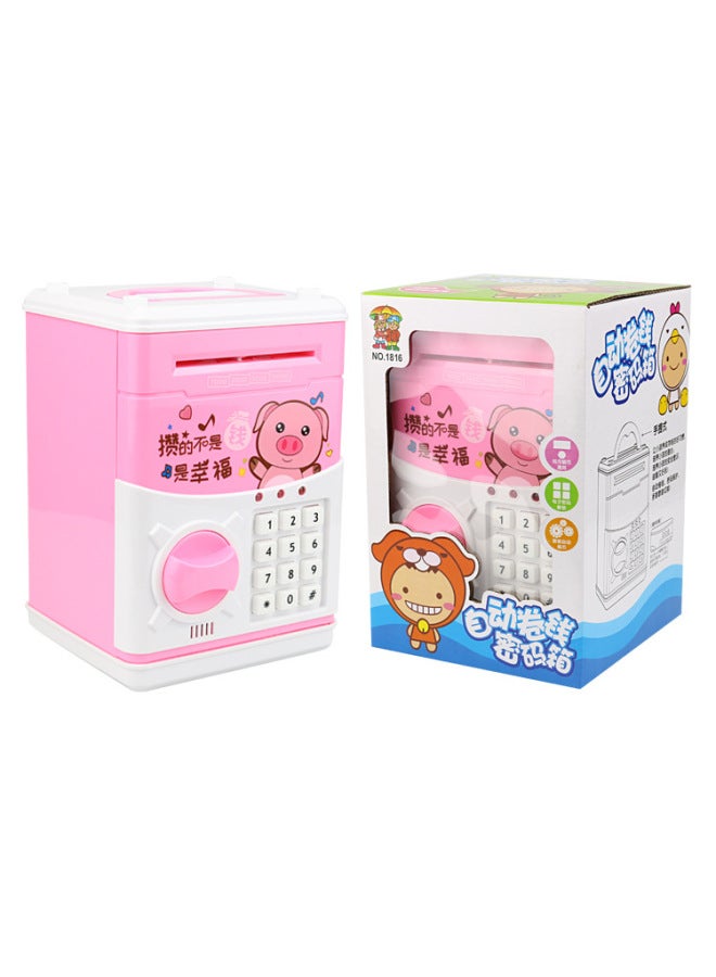 Automatic Roll Money ATM Password Piggy Bank Creative Gift Cartoon Rechargeable Version Electric Toy Piggy Bank-Color:1816a Happy Cat Password Box-Dimensions:Battery Self-contained - Image 5