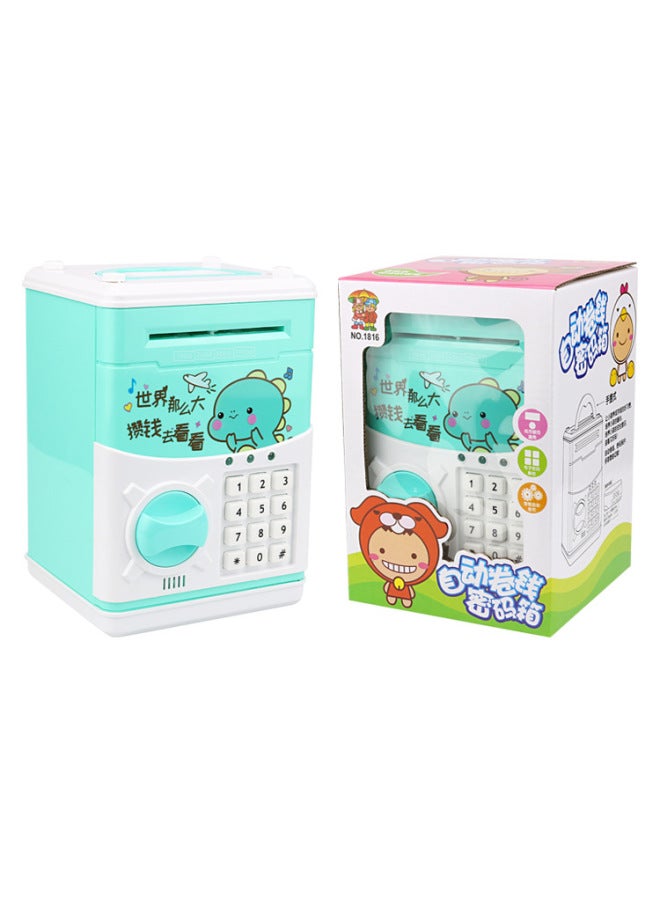 Automatic Roll Money ATM Password Piggy Bank Creative Gift Cartoon Rechargeable Version Electric Toy Piggy Bank-Color:1816a Happy Cat Password Box-Dimensions:Battery Self-contained - Image 3