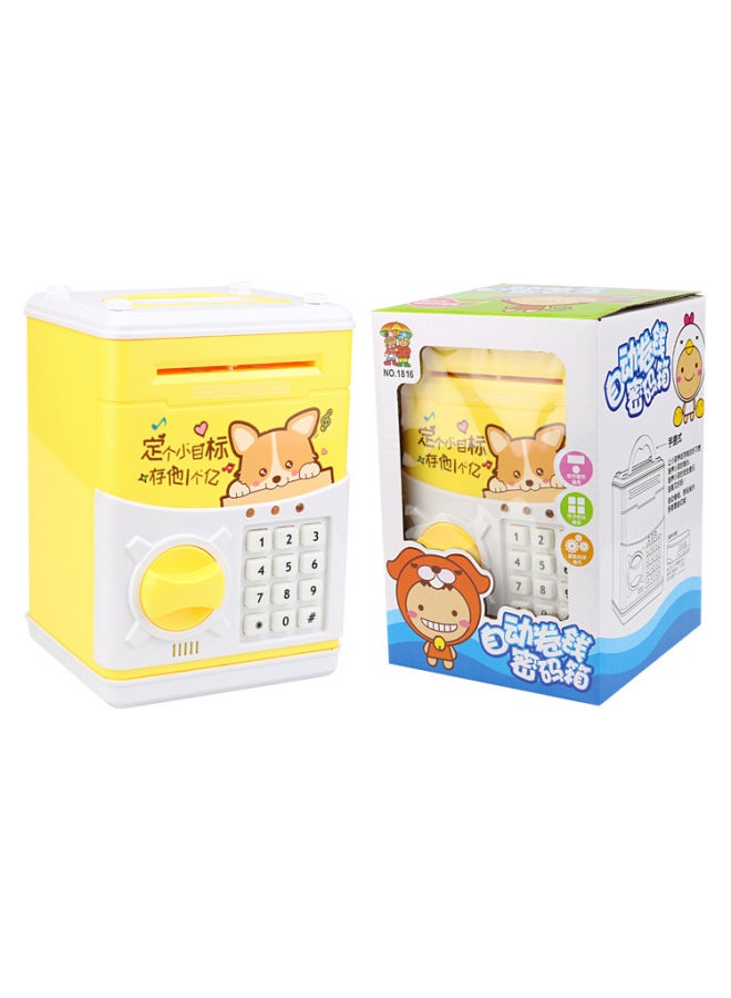 Automatic Roll Money ATM Password Piggy Bank Creative Gift Cartoon Rechargeable Version Electric Toy Piggy Bank-Color:1816a Happy Cat Password Box-Dimensions:Battery Self-contained - Image 4
