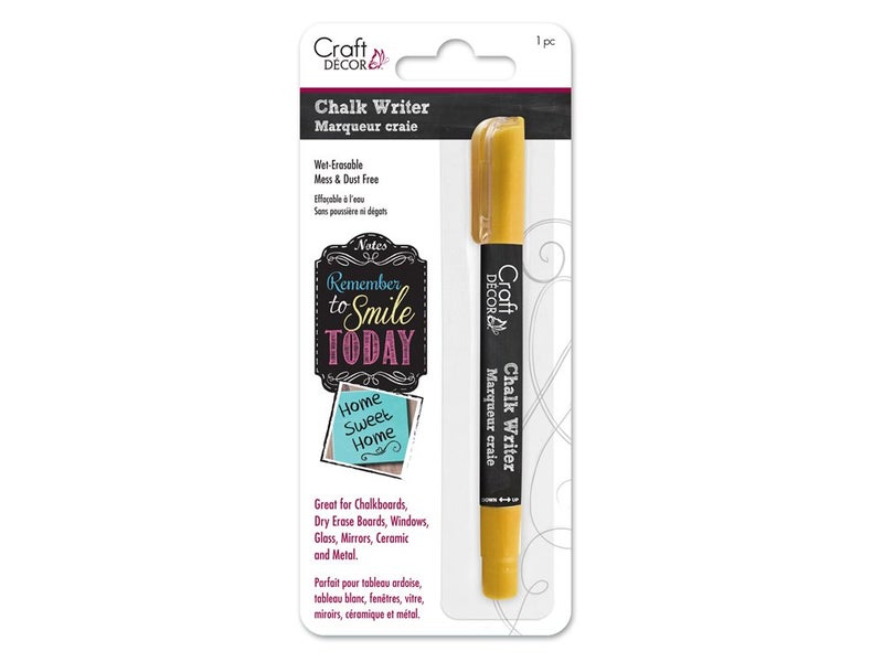 Craft Décor Chalk Writer, Mess Free, Wet-erasable marker for many surfaces - Amazing Vibrant Color, Gold - Image 4