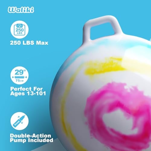 WALIKI Hopper Ball for Adults | 29-Inch Hippity Hop Ball | Jumping & Hopping Ball for Mom, Dad, Grandparents, and Fun Races | Tie-Dye - Image 3