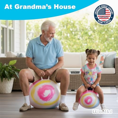 WALIKI Hopper Ball for Adults | 29-Inch Hippity Hop Ball | Jumping & Hopping Ball for Mom, Dad, Grandparents, and Fun Races | Tie-Dye - Image 4