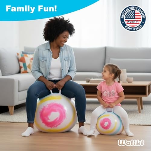 WALIKI Hopper Ball for Adults | 29-Inch Hippity Hop Ball | Jumping & Hopping Ball for Mom, Dad, Grandparents, and Fun Races | Tie-Dye - Image 5