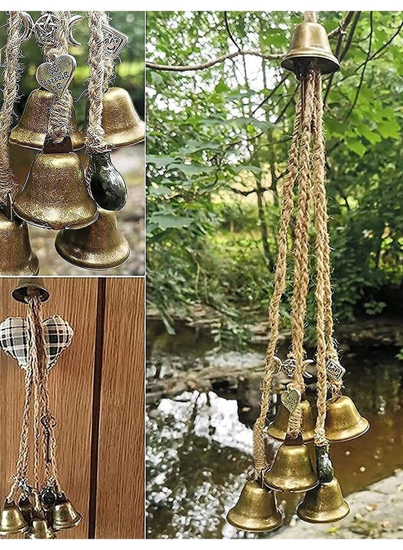 Witches Bells, Door Protection Charm & Boho Wind Chimes Ornaments (48mm), Magic Witchy Decor for Porch, Garden, and Window - Image 2