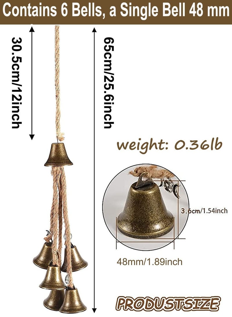 Witches Bells, Door Protection Charm & Boho Wind Chimes Ornaments (48mm), Magic Witchy Decor for Porch, Garden, and Window - Image 4
