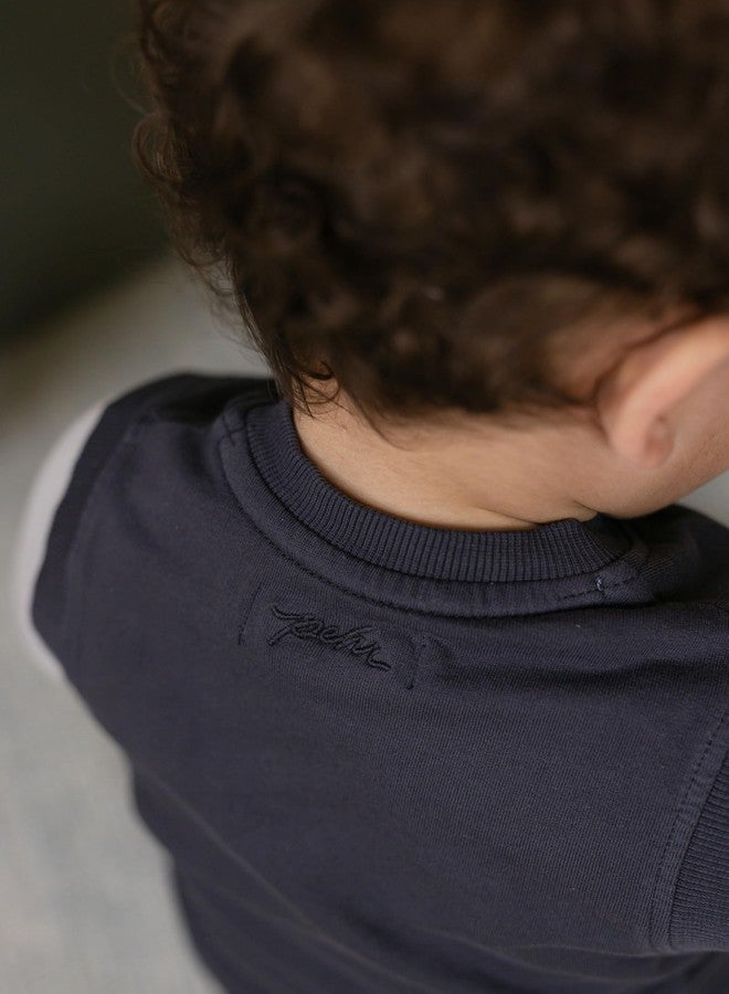 PEHR French Terry Patch Pocket Vest, Ink Blue | 100% Organic Cotton, Vintage-Washed French Terry, Unisex Baby & Toddler Vest with Snap Front and Ribbed Trim | Sizes 12-24 Months - Image 3