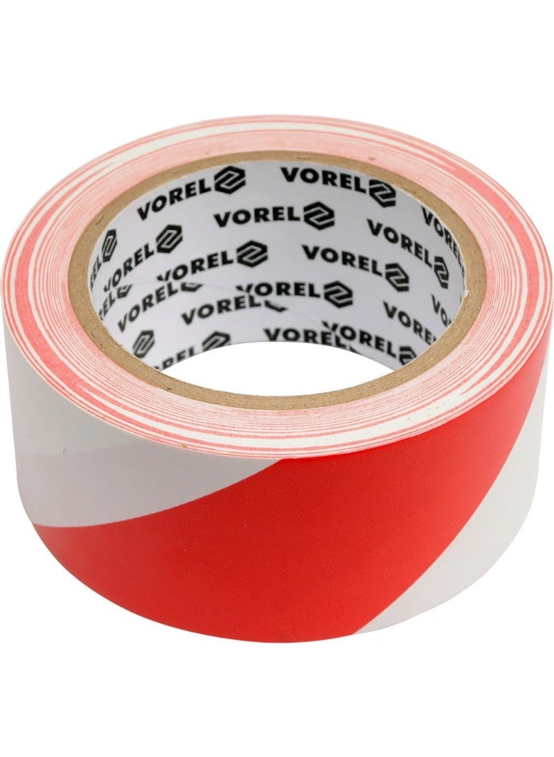 Vorel Warning Tape Self-Adhesive White/Red 48mmx33m 75230